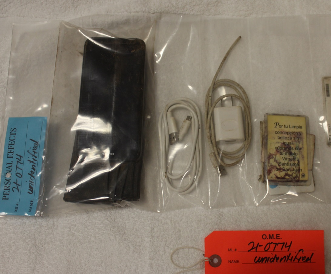 NamUs UP106624 — selected personal effects